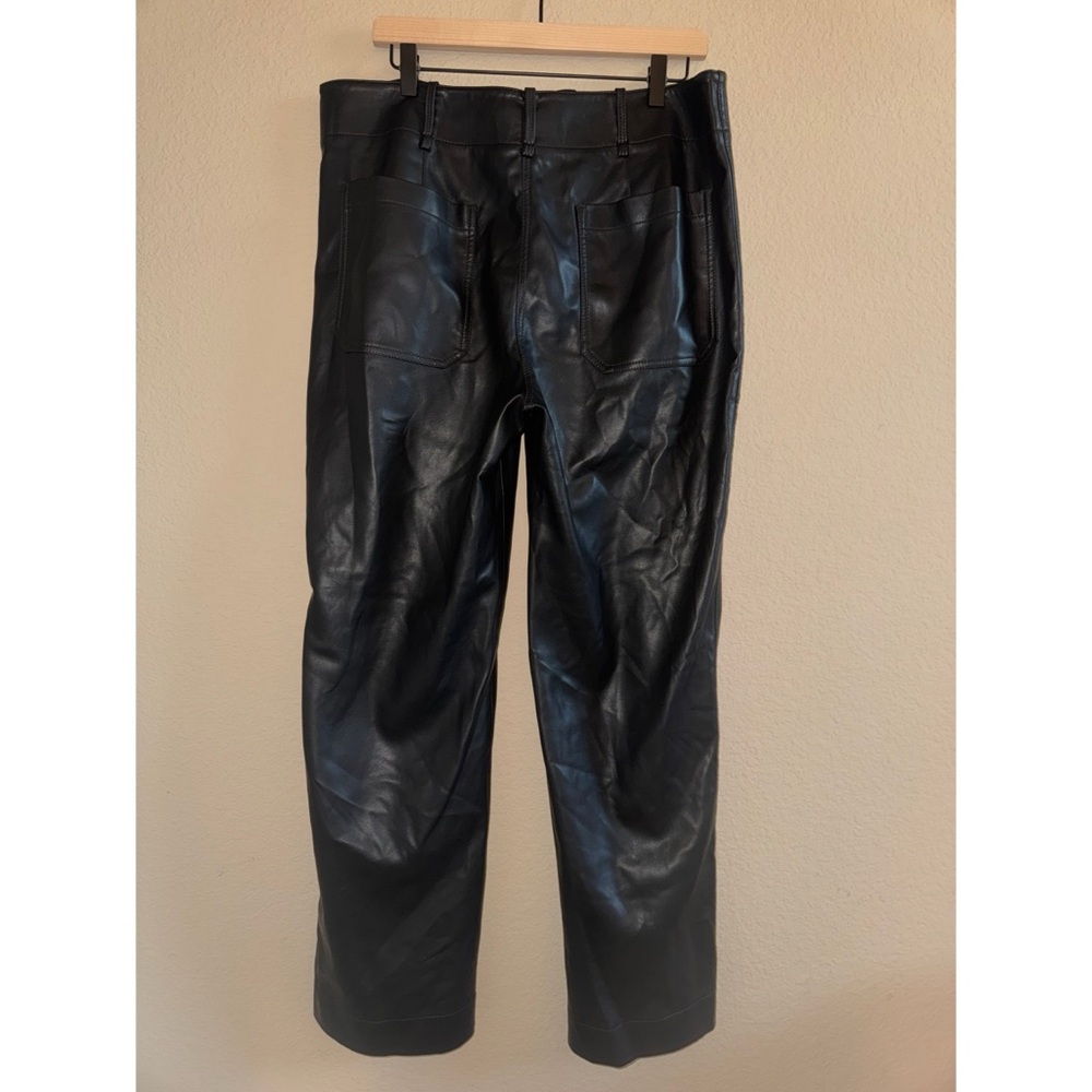 Rebecca Taylor Vegan Leather‎ Wide Leg Trousers Size 14